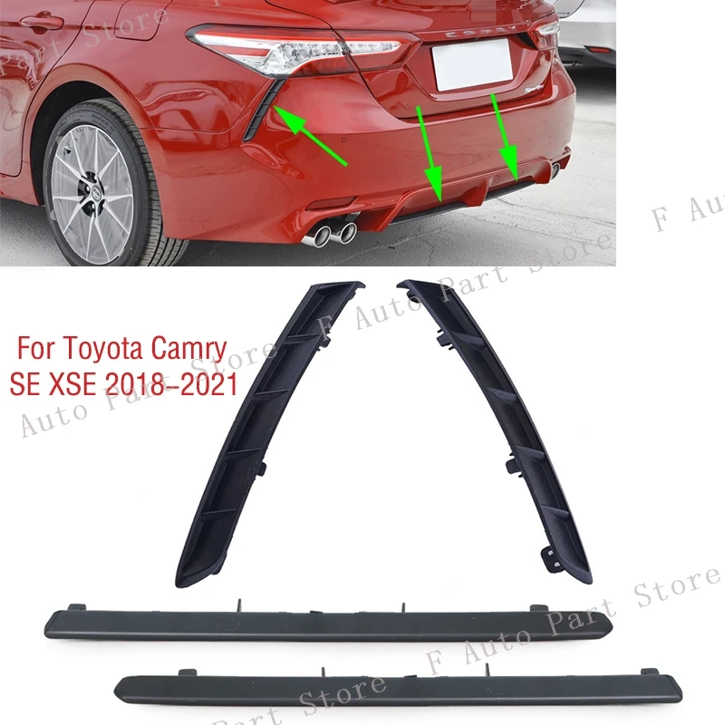 

For Toyota Camry SE XSE 2018 2019 2020 2021 Car Rear Bumper Trim Strip Tail Light Lamp Bottom Lower Garnish Strip Cover Bracket