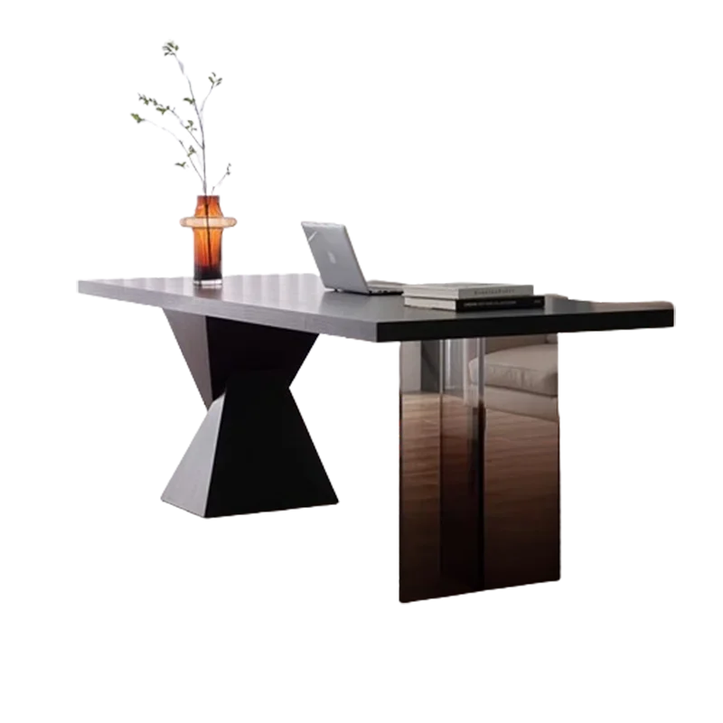 Black Large Work Table Office Wireless Charging Wooden Reading Computer Desks Study Reception Mesa Escritorio Office Furniture