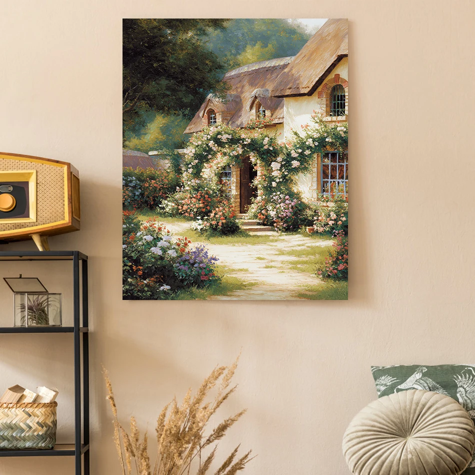 GATYZTORY Paint By Numbers Village wooden house scenery Paintings On Number Kit Picture Color Markers Oil Living Room Decoration - view 3