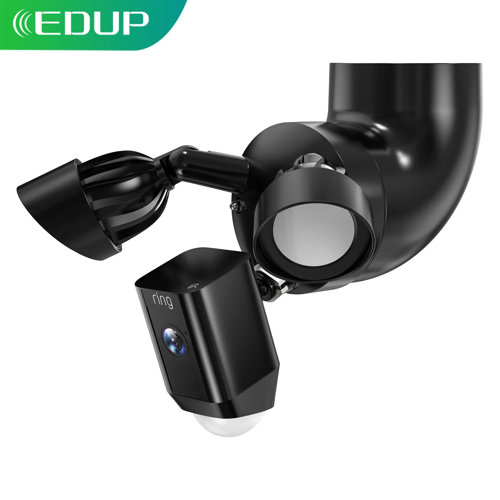 EDUP DF‑1210 Black ABS Eave Mount Stable Protective Case for RING Floodlight Cam Wired Pro Plus & Blink Wired Floodlight Camera