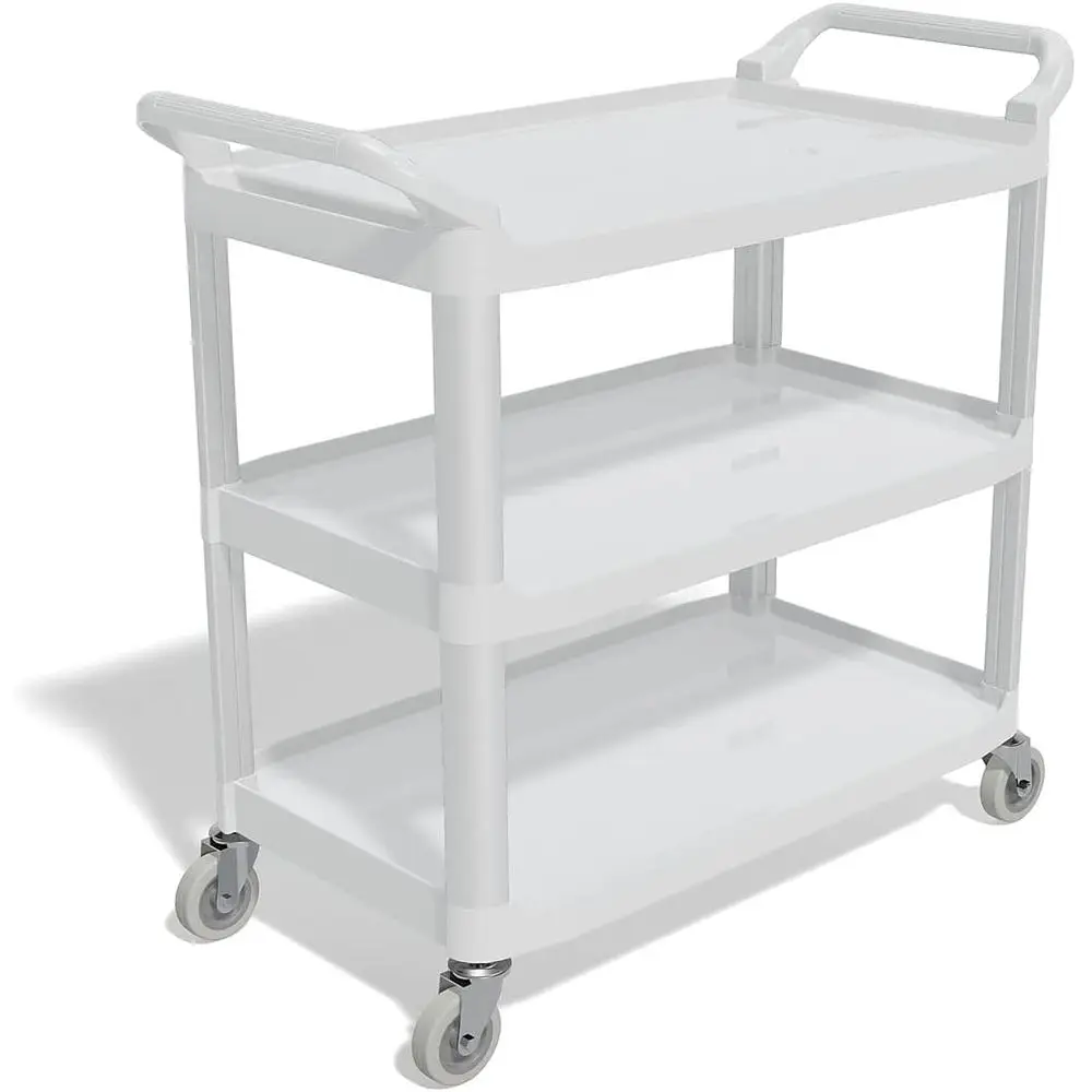 

Gray 3-Tier Plastic Utility Cart with Swivel Wheels, 2-Pack (CW17861-CCVS)