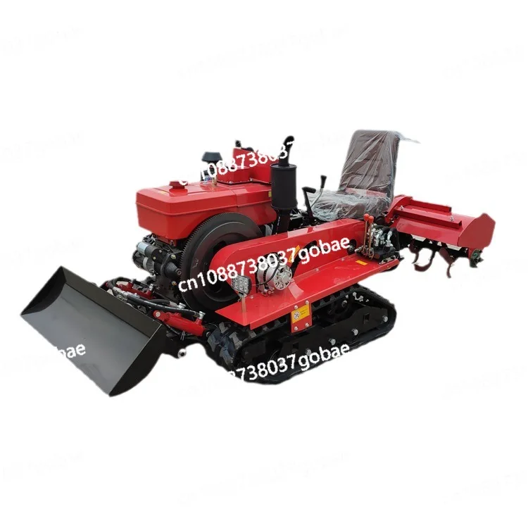 Small Crawler Rotary Tiller, Mountain Ride-on Tiller, Greenhouse Strawberry Ridge Tiller