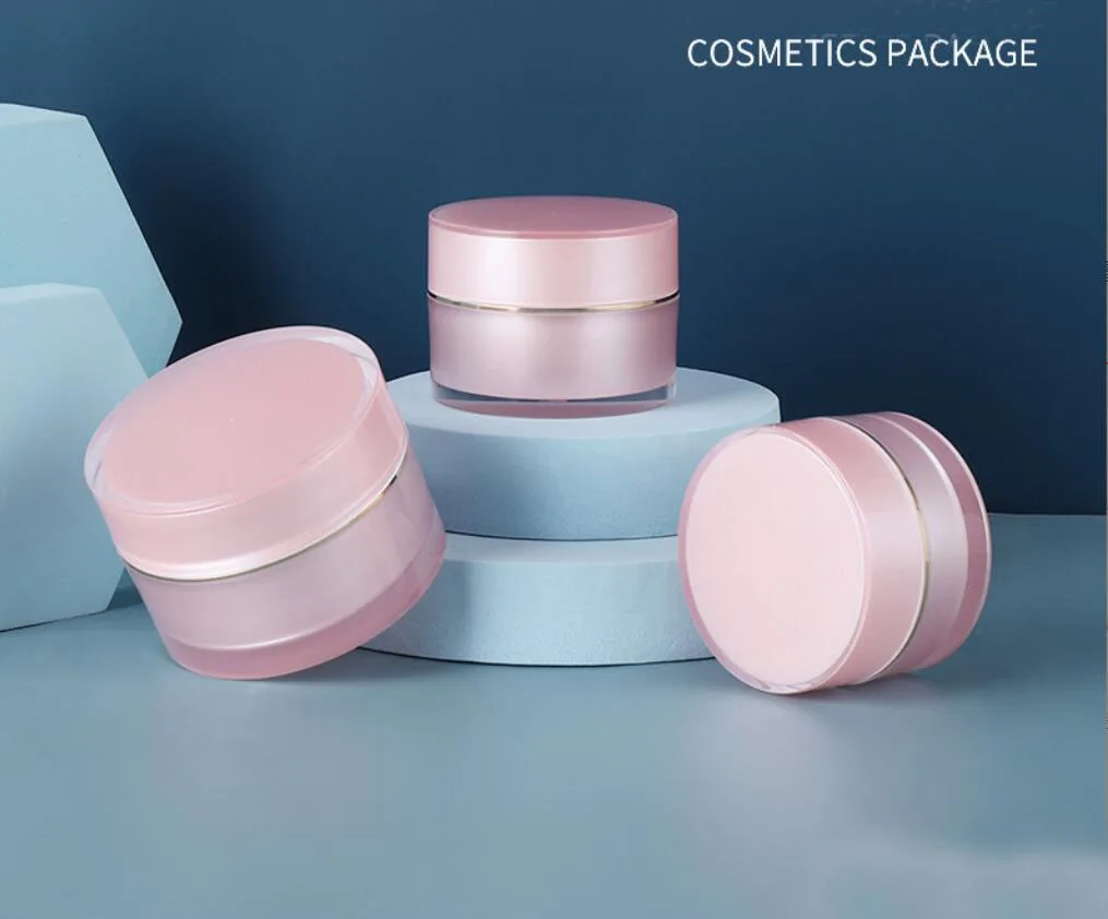 

30G pink straight round plastic acrylic jar pot tin bottle for day cream/night cream/eye cream/gel/moisturizer/packing