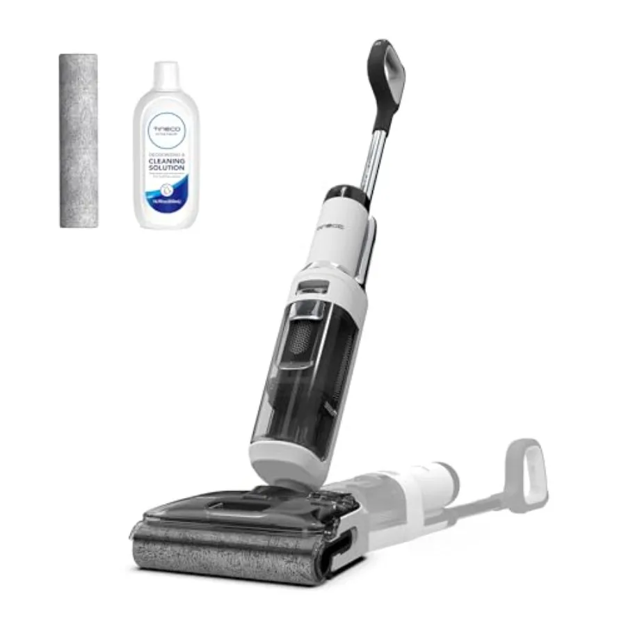 

Floor ONE Stretch S6 Cordless Wet Dry Vacuum Cleaner for hard floors, ABS plastic body, black-gray color, 180 lay-flat design a