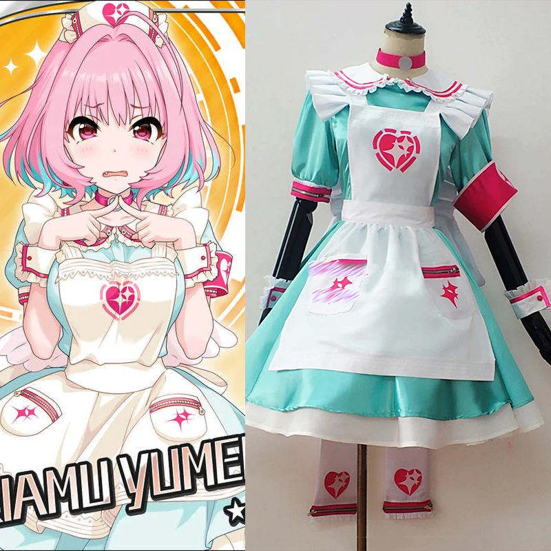 The Anime アイドルマスター cos Yumemi Riamu cosplay costume idol nurses female suit