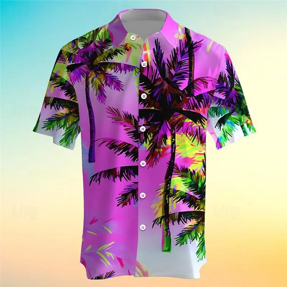 

Coconut Tree Men's Casual Shirt Hawaiian Shirt Men Summer 3d Print Casual Short Sleeved Shirt For Men Clothing Breathable Shirts