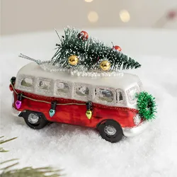 Mini Christmas Glass Pendant Snowman Santa Claus Christmas Tree Pendant for Christmas Tree Holiday Western Decor