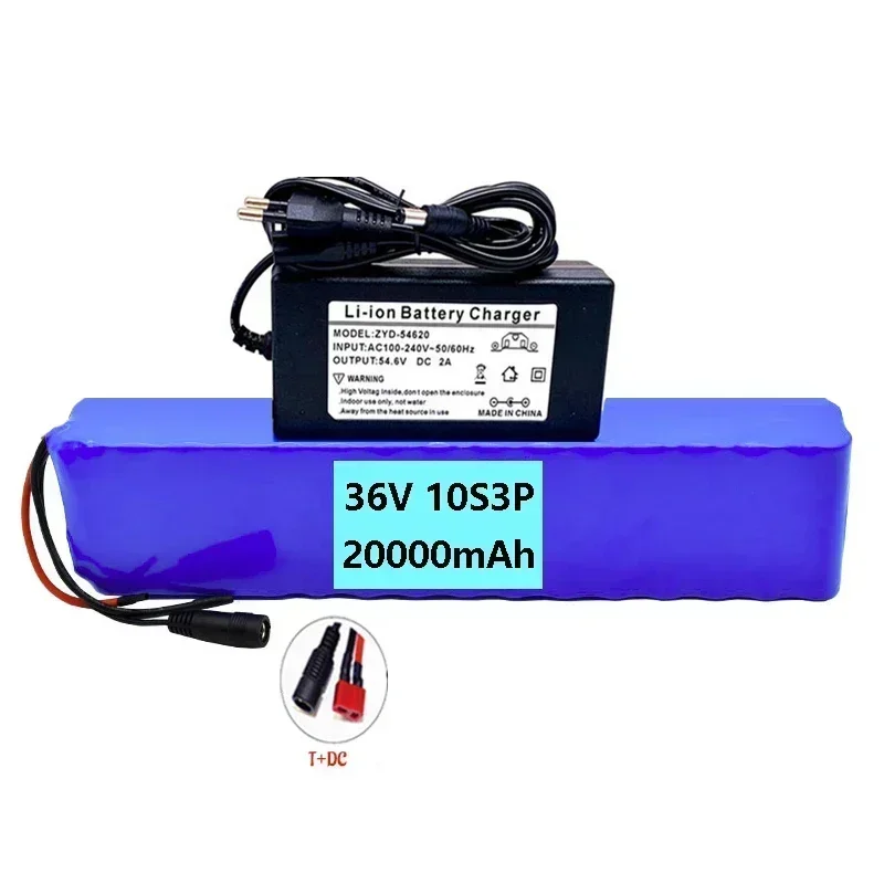 Original 10S3P 36V 20000mAh 500W Lithium-Ionen-Akku, geeignet für 36V Elektrofahrzeuge + optionaler BMS-Stecker