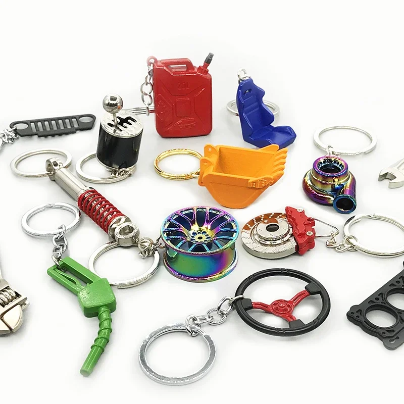 Car Keychain Shock Absorber Wheel Hub Transmission Turbocharging Keychain Pendant