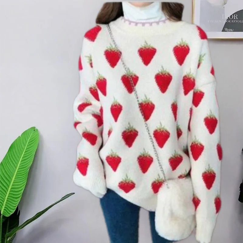 Pullover sweater for women\'s autumn and winter loose fitting small knitted top