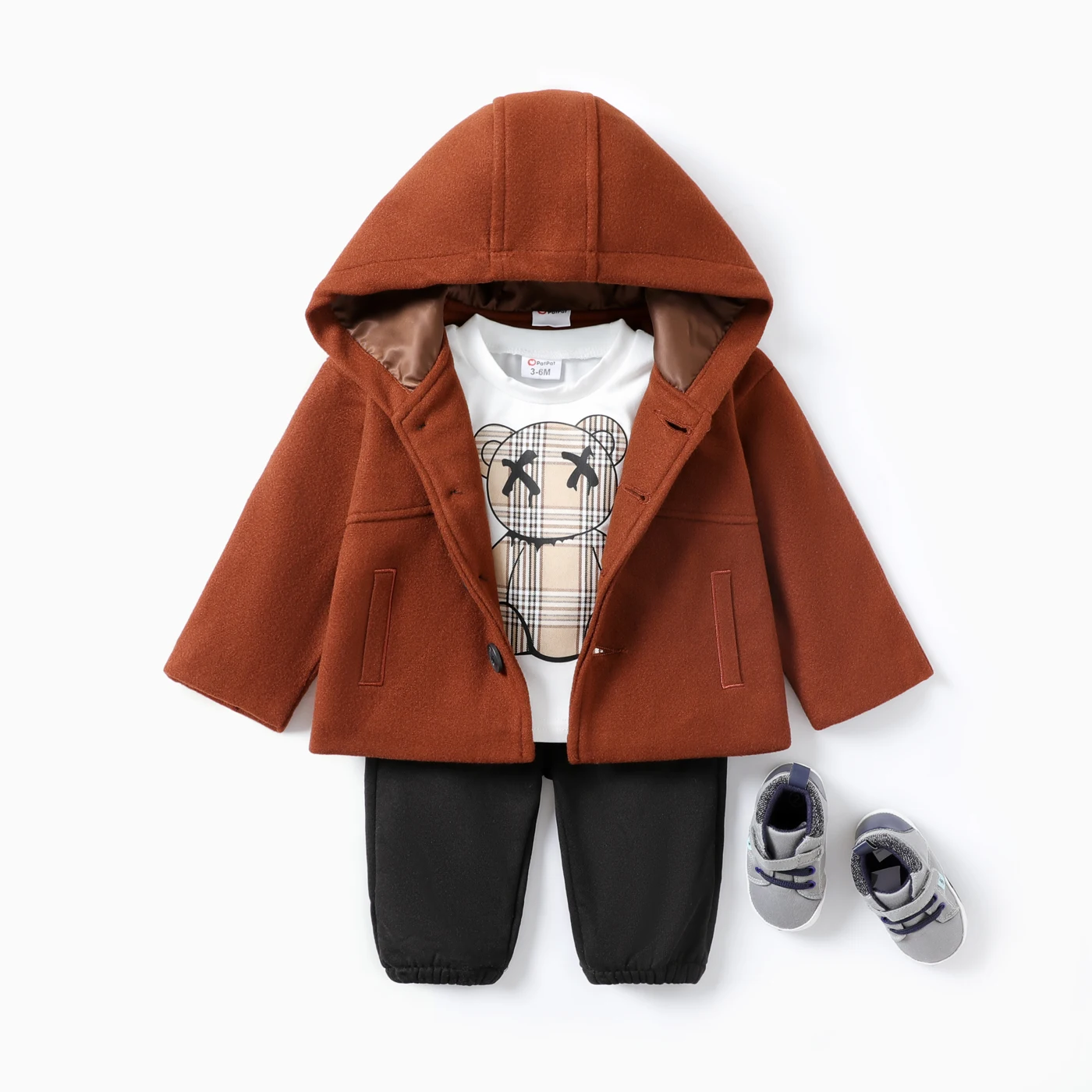 PatPat Baby Girl/Boy Solid Avant-garde Style with Long Sleeve Jacket