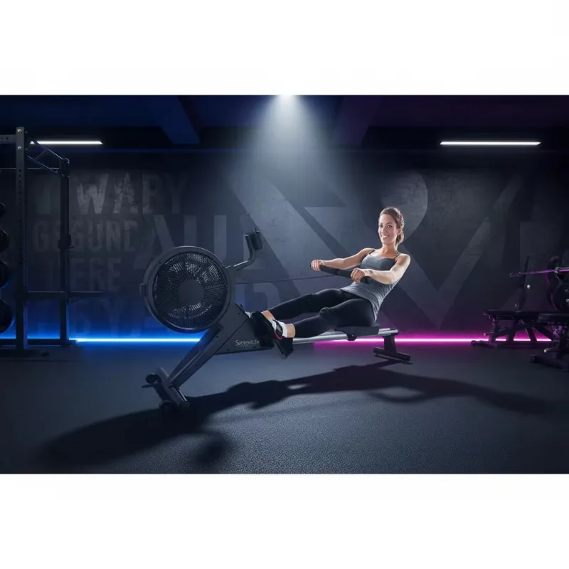 YTYIN Home Gym Air Rower Indoor Rowing Machine LCD Magnetic Resistance 10-Level Air Resistance For Fitness Training
