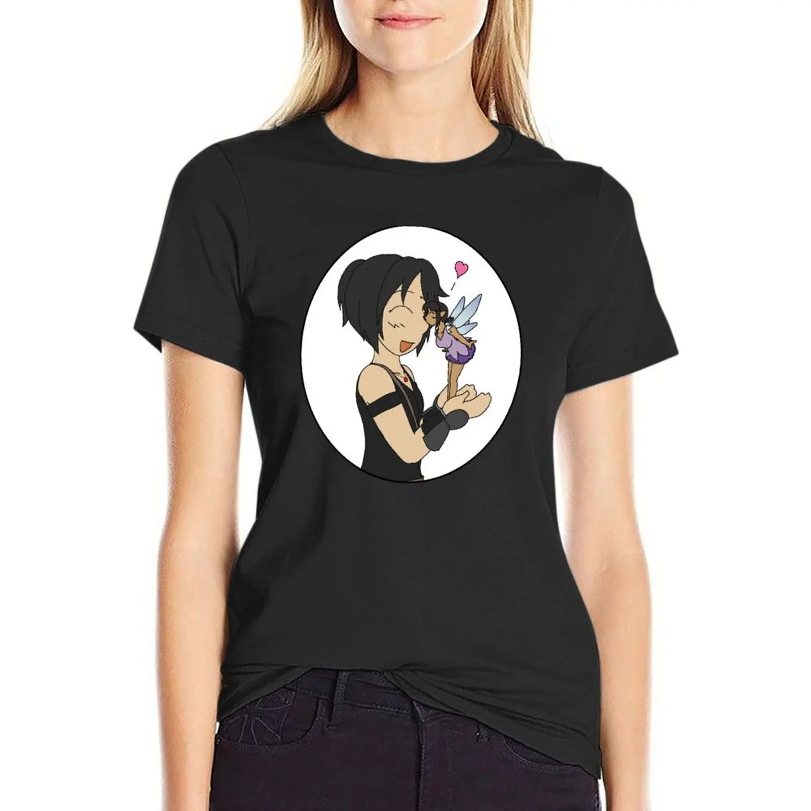 Regen-Pixie Kiss T-Shirt Tops T-Shirts Voor Vrouwen Grafische T-Shirts