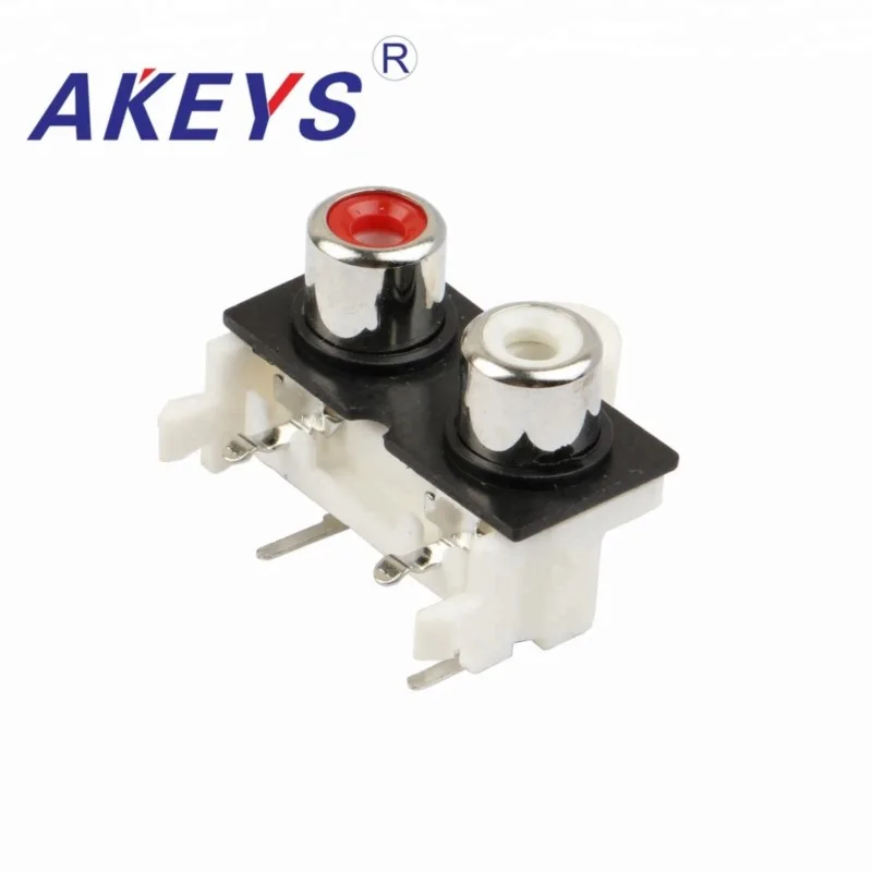 10 PCS AV2-8.4-10 4 pins 2 hole RCA Female Audio Video Plug jack AV Concentric Socket Connector