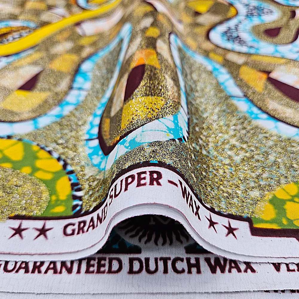 قماش شمع جراند سوبر هولندي أصلي، قماش شمع لامع لهولاند، لخياطة الملابس، التنورة، ديكو الزفاف والمهرجانات #6