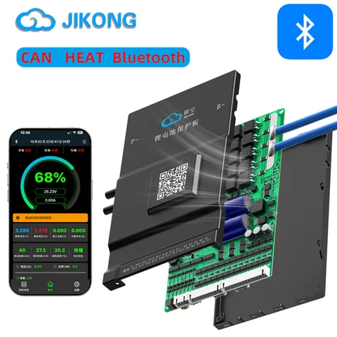 JKBMS Smart Active Balance BMS with Heating Function RS485 CAN Communication Bluetooth APP Monitor for LiFePO4 And Lithium Li-io