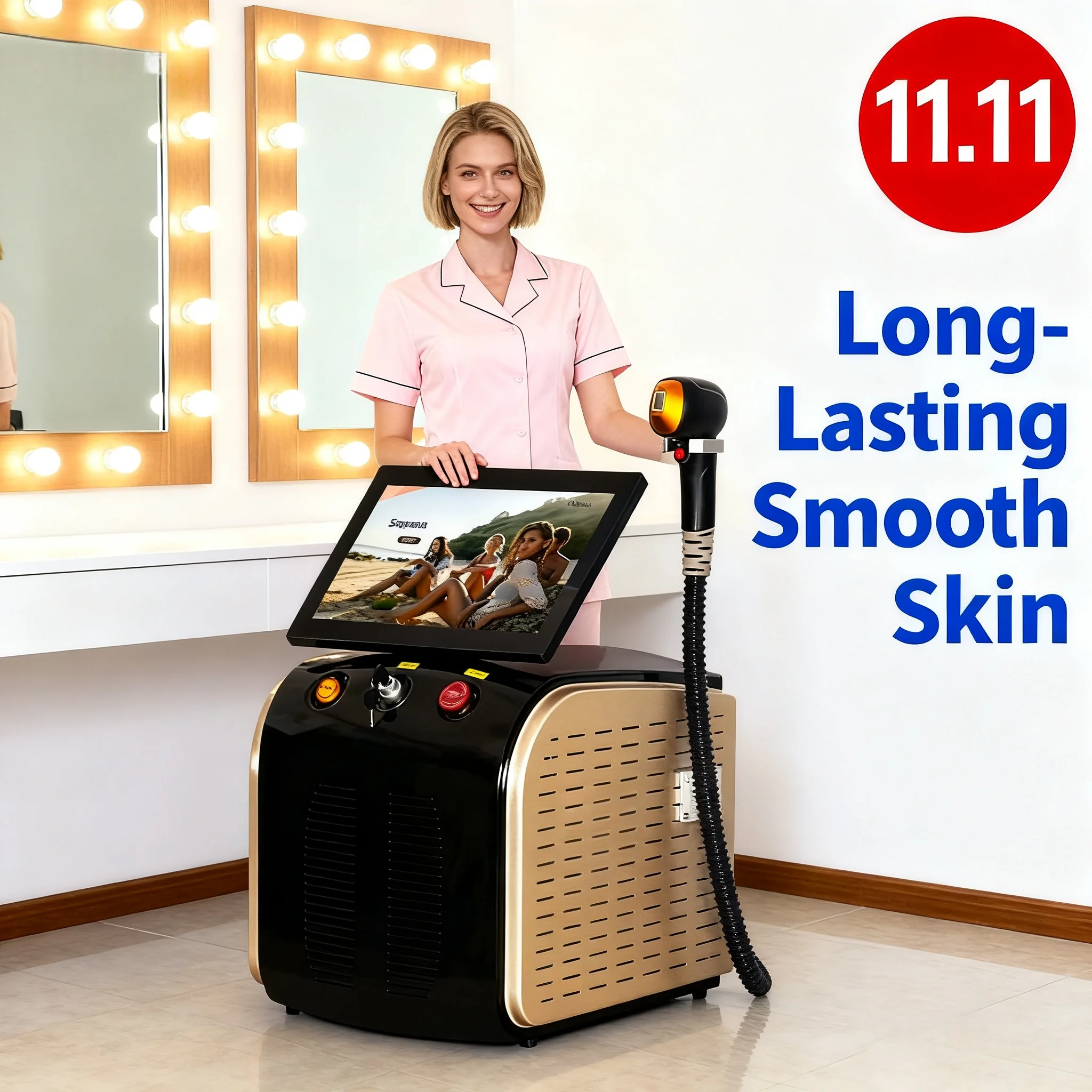 

Профессиональное трехволновое лазерное оборудование для удаления волос с длиной волны 808 нм, 755 нм и 1064 нм, подходит как для дома.