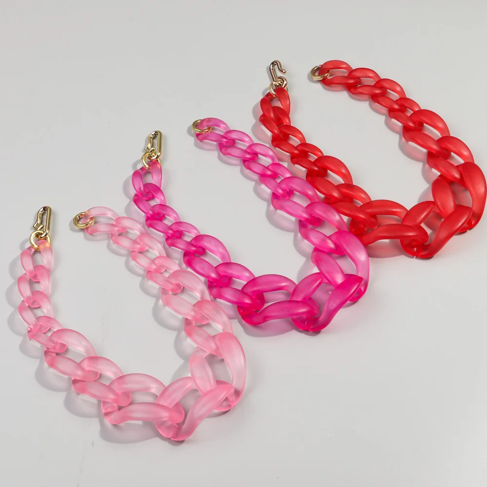 Trend ige Acryl große klobige Choker Kette Halskette für Frauen böhmischen Harz Glieder kette Anhänger Halsketten Mode Schmuck Geschenk – Detail 9