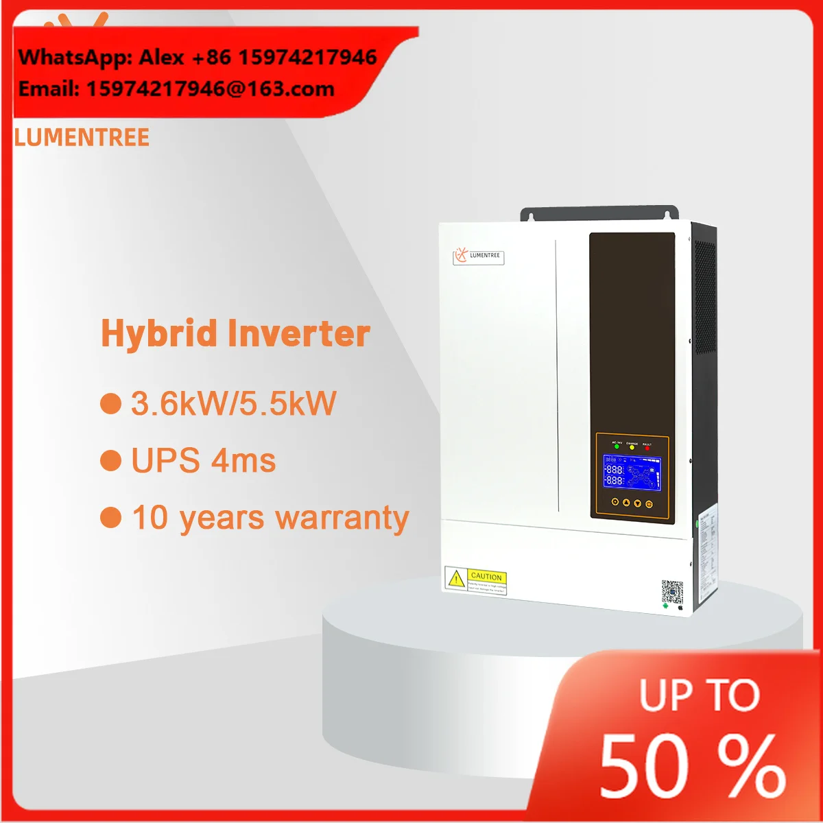 3000w 5kw UPS Limit Hybrid Solar Inverters 3600w 5500w Off Grid Solar Inverter 3kw 5.5kw With Mppt Solar Inverter