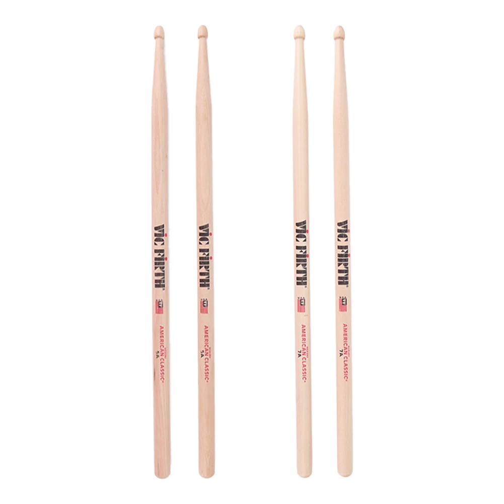 Baquetas de punta de madera 5A/7A, peso y paso consistentes, baquetas de nogal americano para tambores acústicos/electrónicos, 2 uds.