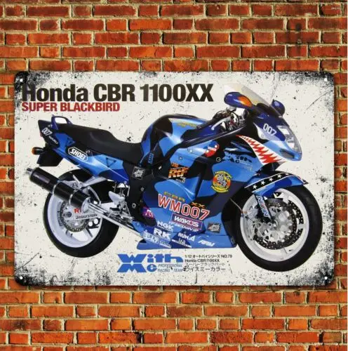 

Cbr 1100XX Super Blackbird мотоцикл металлический плакат жестяная вывеска 20x30 см