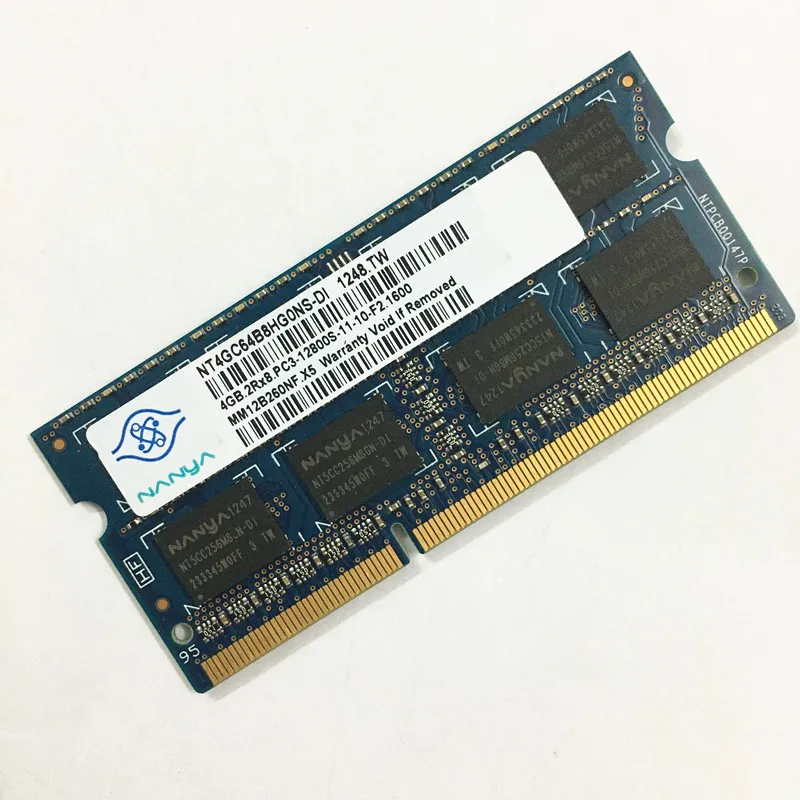 Nanya DDR3 RAMS 4GB 2RX8 PC3-12800S-11-10-F2 1600 DDR3 4GB 1600MHz laptop memory