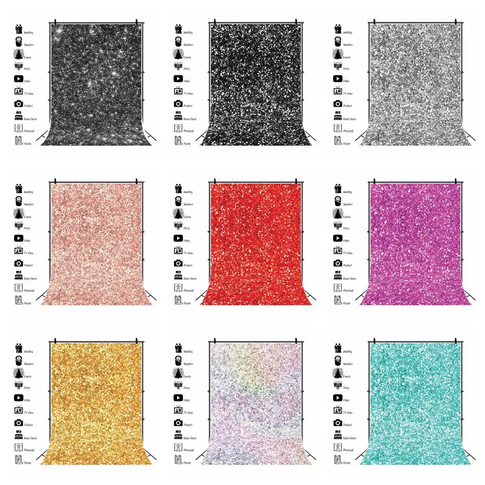 

Glitters Sequins Bokeh Backdrop for Photography Shinning Polka Dots Adult Portrait Baby Birthday Wedding Background Photo Studio