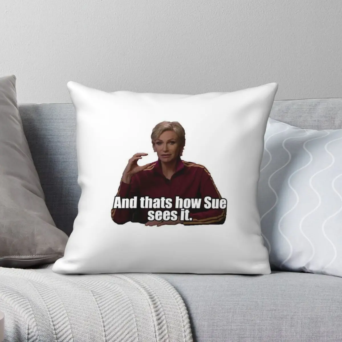 Sue Sylvester Jane Lynch Pillowcase Polyester Linen Velvet Creative Zip Decor Throw Pillow Case Sofa Cushion Cover