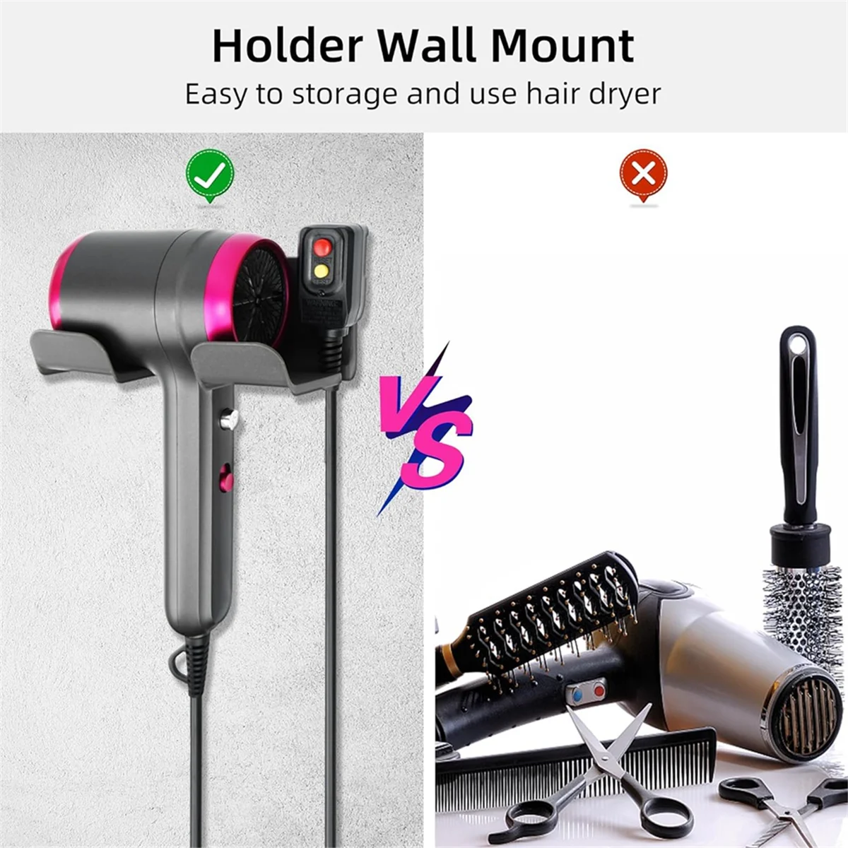 Sèche-cheveux Sèche-cheveux avec diffuseur 200 millions Sèche-cheveux ionique 1800W Sèche-cheveux Pièces chaudes rapides