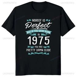 1975 Men's Vintage Luxury Shirt - Limited Edition 49th Birthday Men's Casual Top 50 Perfect Life Creative T-shirt Summer Loose