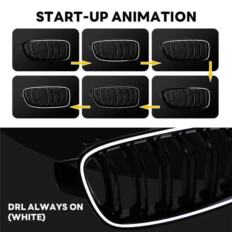 Superior-Front Kidney Grille With LED Light For BMW 3 Series F30 F31 2013-2018 CIC 51130054493 51130054494 Racing Grille