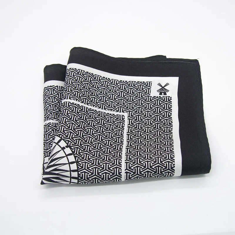 Herren Einstecktuch aus 100% echtem Seidensatin, bedruckt, 30x30 cm, für Business-Anzüge