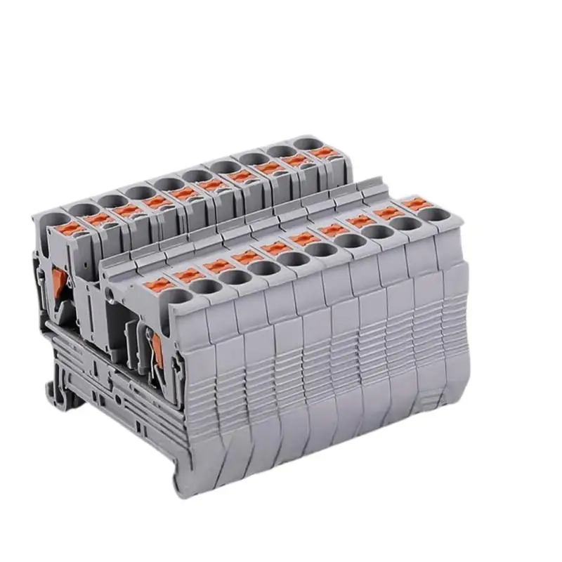 1Pcs 2.5mm² Cable Electrical Connector DIN Rail Terminal Block Feed-Through Strip Plug PT2.5 Push-in Terminal
