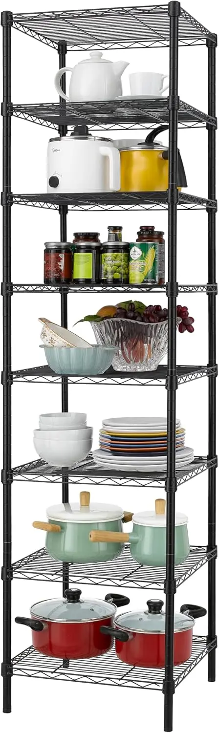 Heavy Duty 8 Tier Wire Shelving, 18x18x78.8 inches 8 Shelves Storage Rack with Thicken Steel Tube,Pantry Shelves for Storage,New