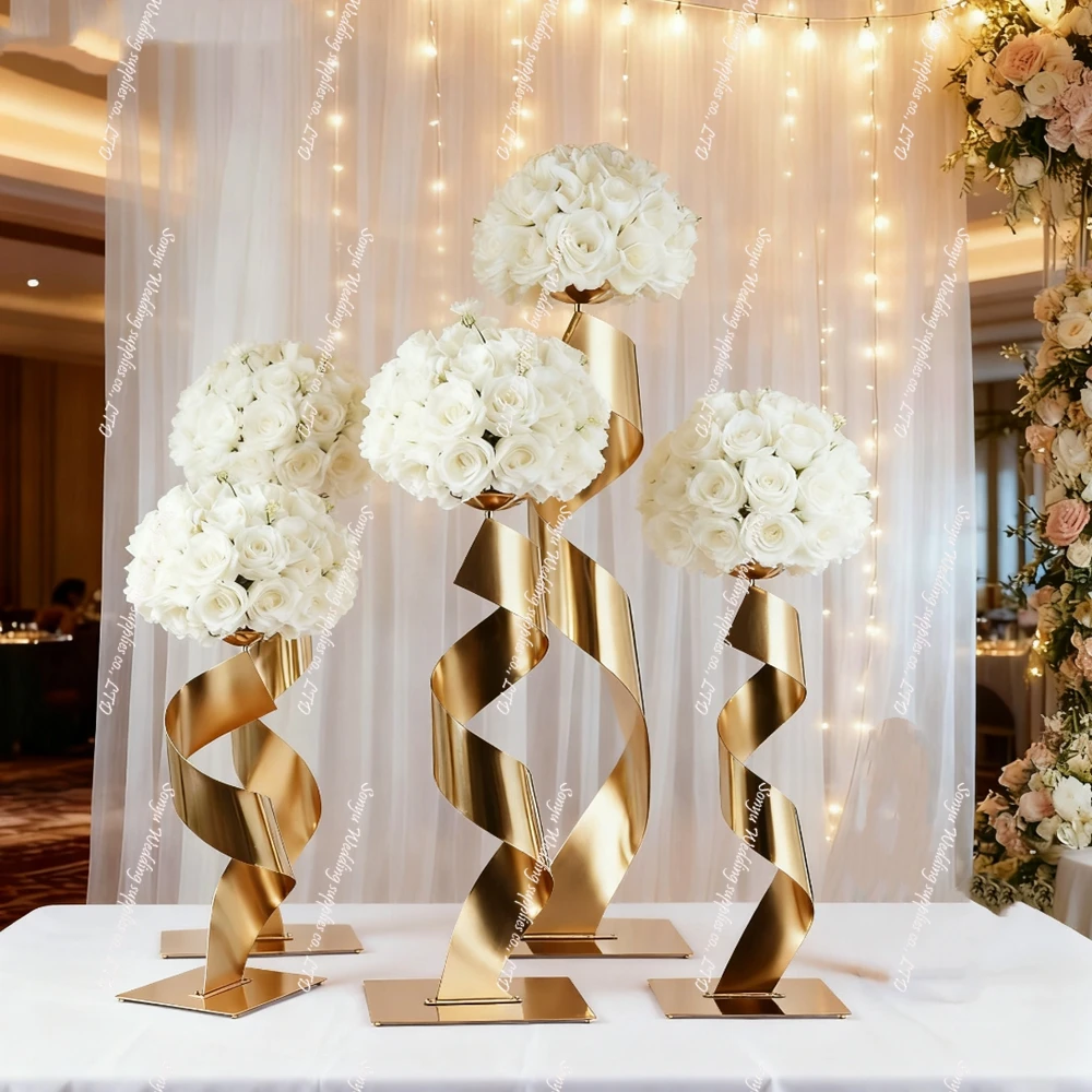 

5-10pcs 60/70/80/90/100cm Hot f30 Tall Metal floral Centerpiece table gold Tree Centerpieces for Wedding Table flower stands