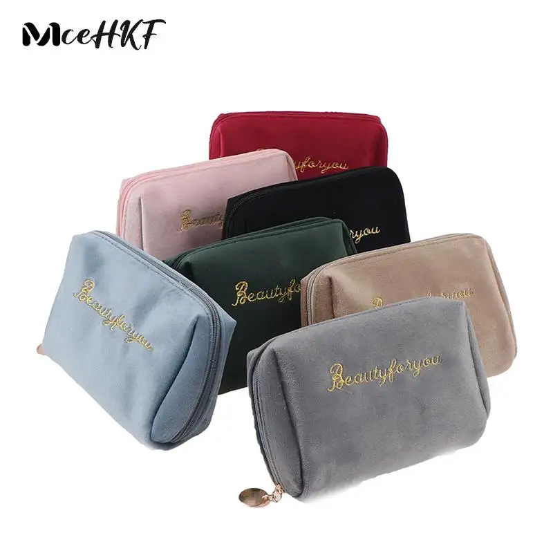 1PCS Soft Girl Lipstick Bag Velvet Make Up Organizer Beautician Beauty Case Women Travel Cosmetic Bag Makeup Bag necessaire