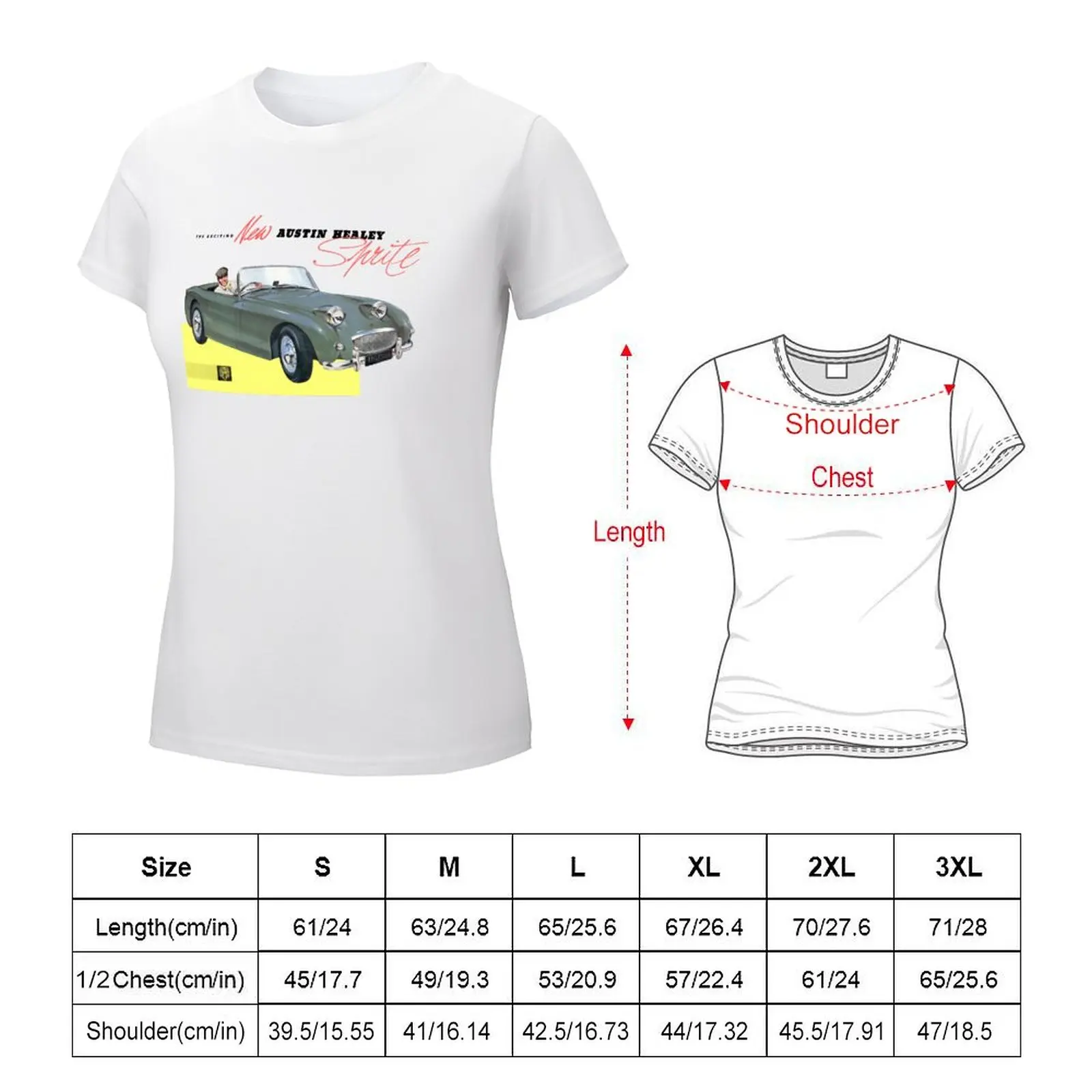 Austin Healey Sprite Kopie T-Shirt lustige koreanische Mode Kawaii Kleidung T-Shirts für Frauen Baumwolle