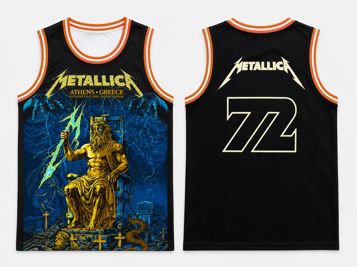 Summer Clothing For Greece - Y2K sports Metallica M72 European Tour