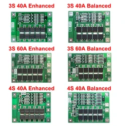 3S 4S 40A 60A Li-ion Lithium Battery Charger Protection Board 18650 BMS For Drill Motor 11.1V 12.6V/14.8V 16.8V Enhance/Balance