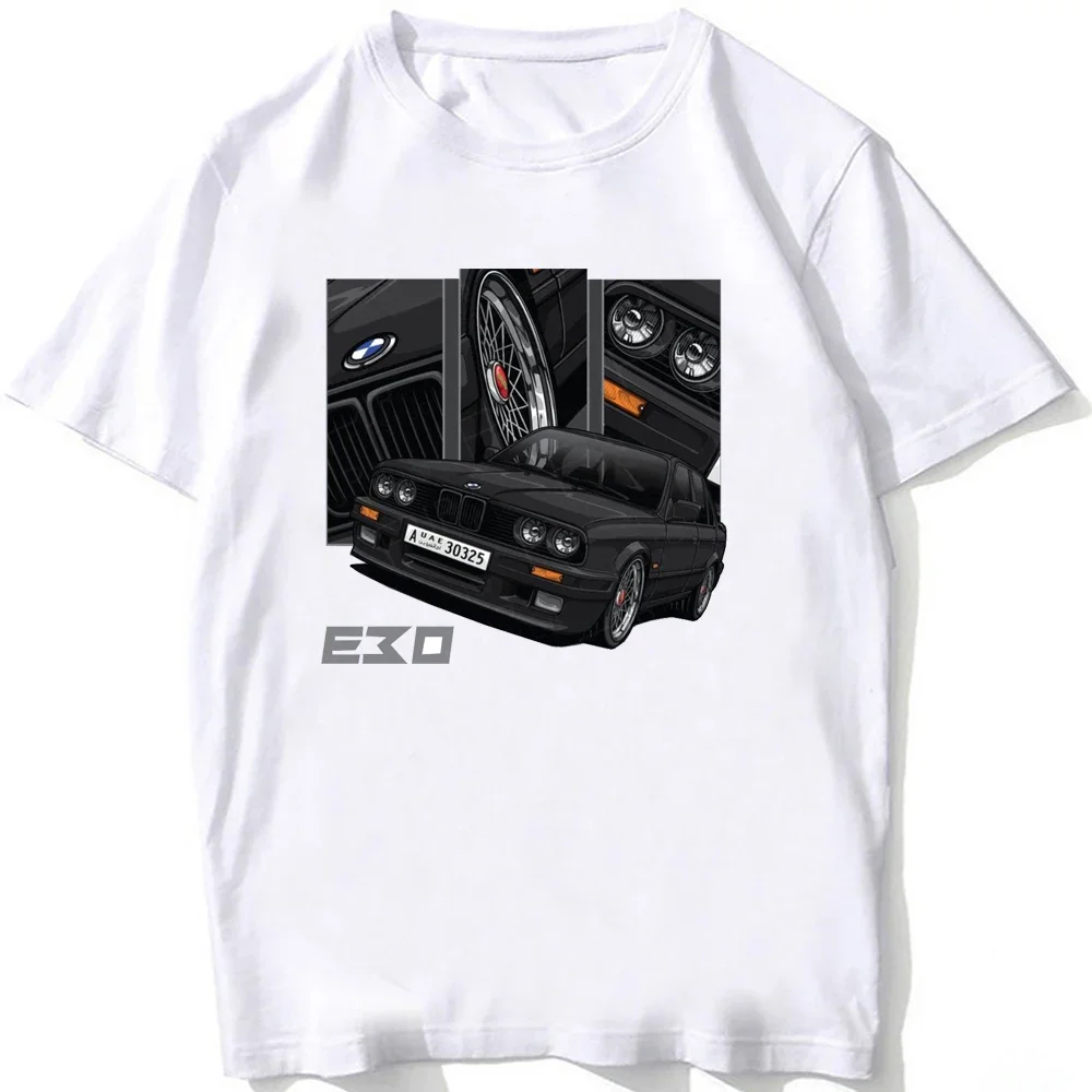 Custom Garage E21 C1 Alpina Retro Tshirts Summer Men Short Sleeve Old E30 M3 Classic Car T-Shirt Cool Boy Casual Tops White Tees