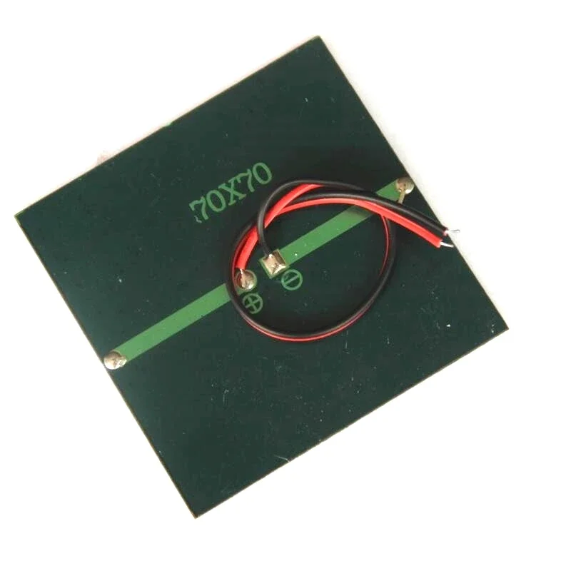 Prezzo di fabbrica 1000PCS 0.7W 5V Mini Pannelli Solari con Filo 15CM Cella Solare di Piccole Dimensioni Squsare Modulo Solare 70*70MM Giocattolo Solare FAI DA TE
