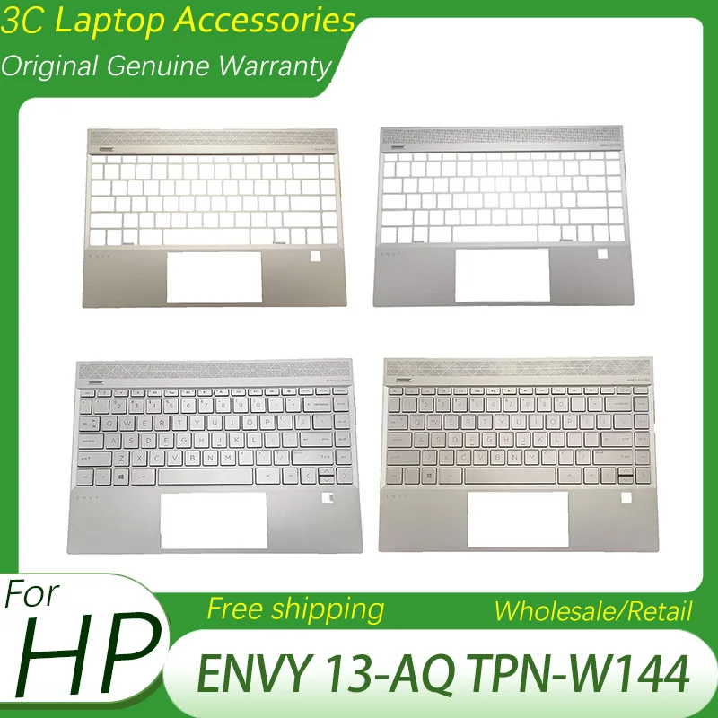 Imagem -01 - Laptop Case para hp Envy 13-aq Tpn-w144 Palmrest Tampa Superior com Teclado de Substituição Retroiluminado L53415001silver Dourado Novo
