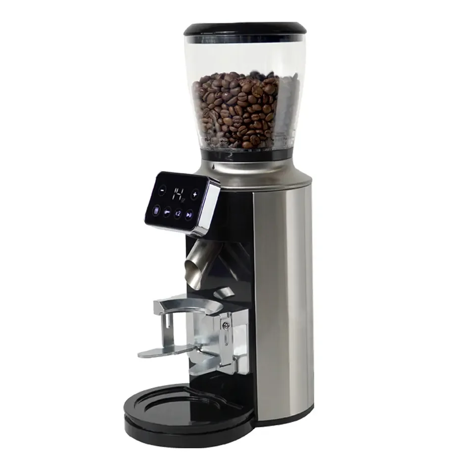 

Professional Commercial LED Touch Screen Automatic Funnel Coffee Grinder Machine Stainless Steel For Home Shops Car