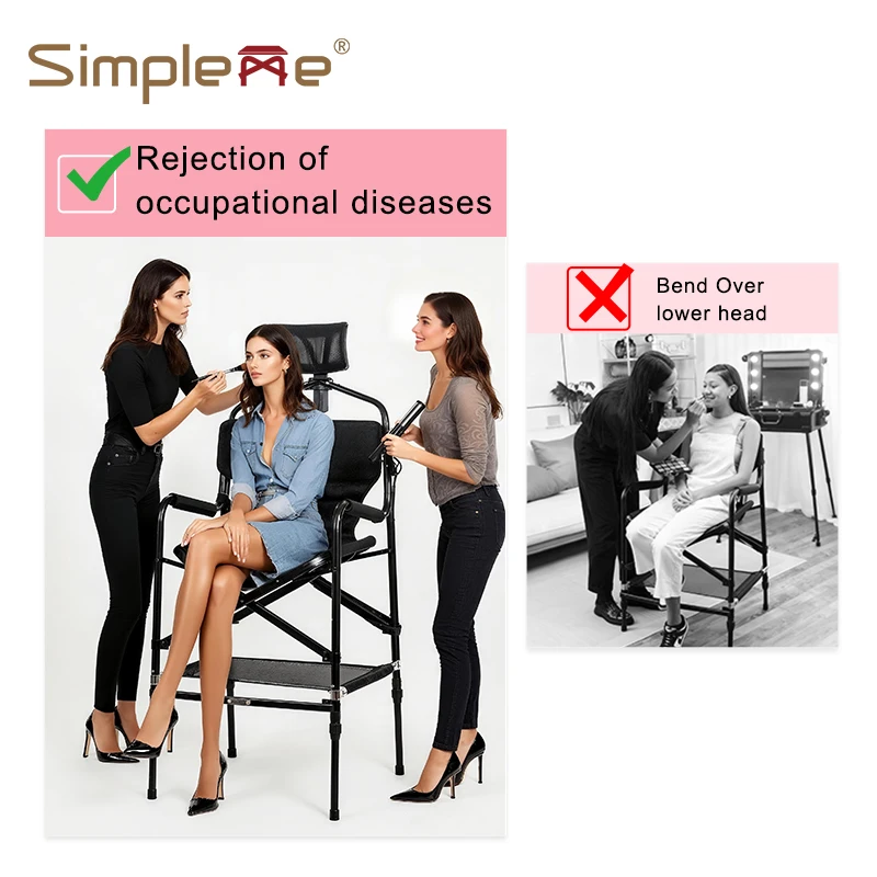 Simpleme Adjustable Lightwehti 4.5kgs Makeup Artist Chair