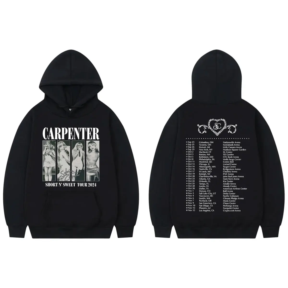 Singer Sabrina Carpenter Graphic Hoodie Short N' Sweet Tour 2024 Hooded Sweatshirts Fashion Vintage Aesthetics Pullovers Unisex