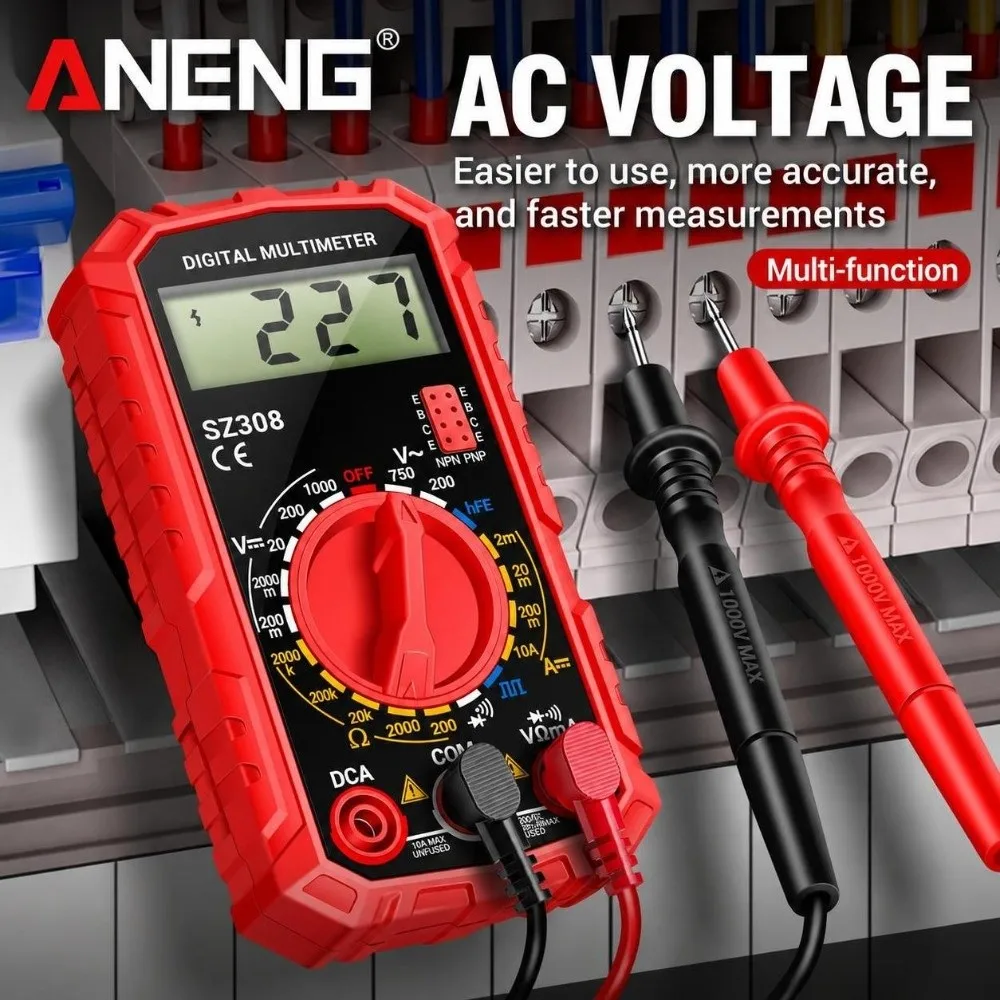 Easy To Read 1999 Counts Digital Multimeter HFE Test Square Wave Auto Range Multimeter Buzzer Auto Range HFE Triode Tester