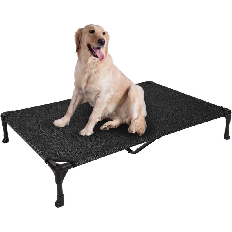 Cooling Elevated Dog Bed, Portable Raised Pet Cot with Washable & Breathable Mesh, No-Slip Feet Durable Dog Cots Bed for Indoor