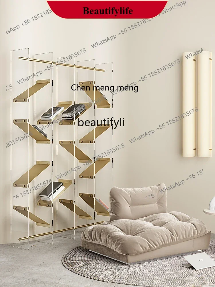 G153  Imported Acrylic Floor Shelf Detachable Vertical Bookshelf Commercial Club Transparent Screen Antique Shelf furniture