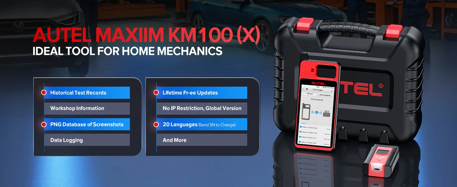 Autel MaxiIM KM100X KM100 KM100E Schlüsselanhänger-Programmiergerät Wegfahrsperre Neues Auto-Diagnosescanner Drahtloses Auto-Tool 60s Schlüsselgenerierung OBD IMMO Schlüssellernfunktion Chip lesen/bearbeiten/klonen Lebenslange kostenlose Updates Auto VIN & Scan VIN/Kennzeichen Android 9.0 2+64GB 5,5 Zoll – Detail 7