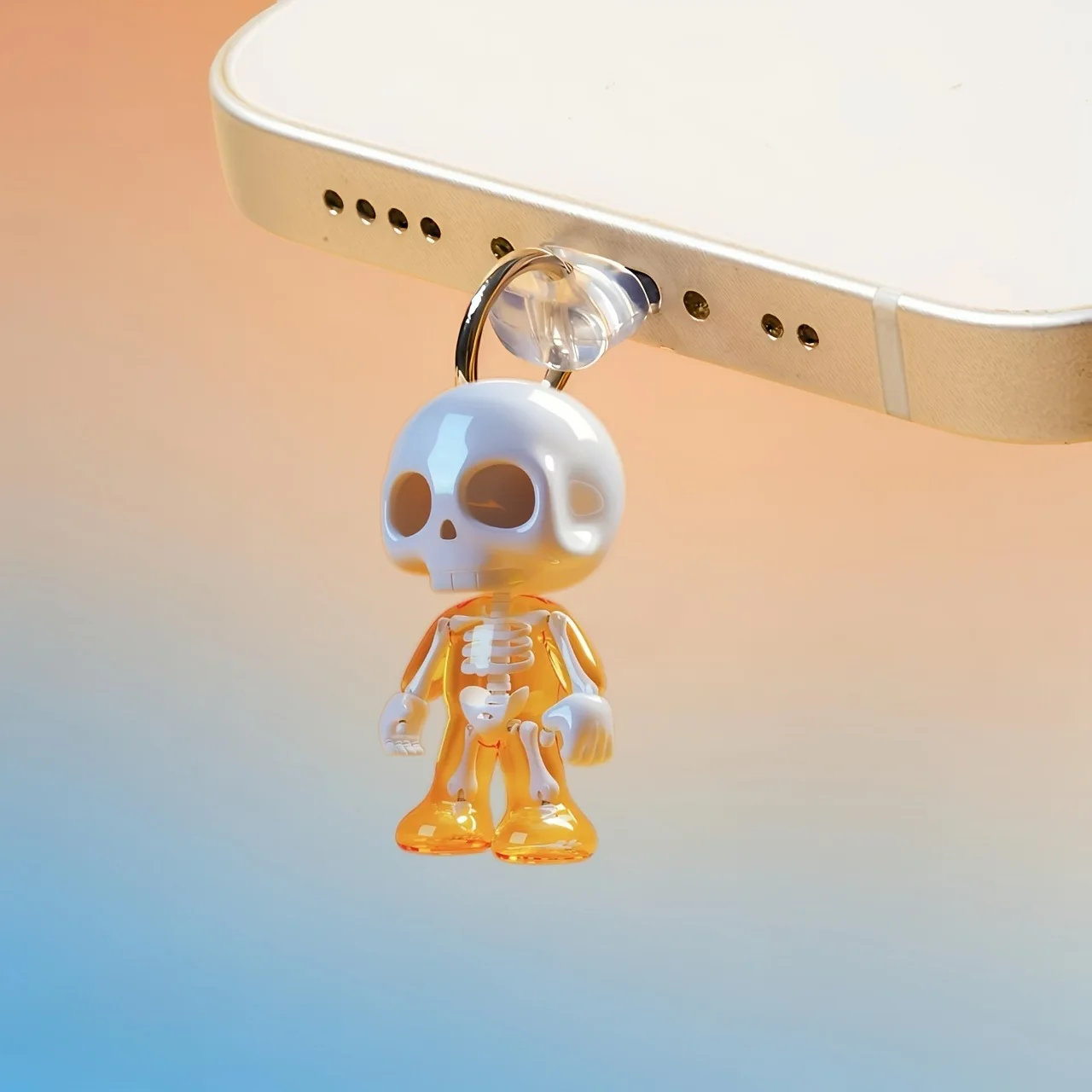 2d Acrylic Phone Plug Cartoon Skeleton Dust Plug Cartoon Phone Dust Plug High Quality  Port Dust Cover For Android